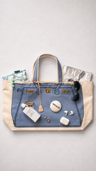 Bemoua Hamptons Canvas Shopper in Blau - mit Accessoires