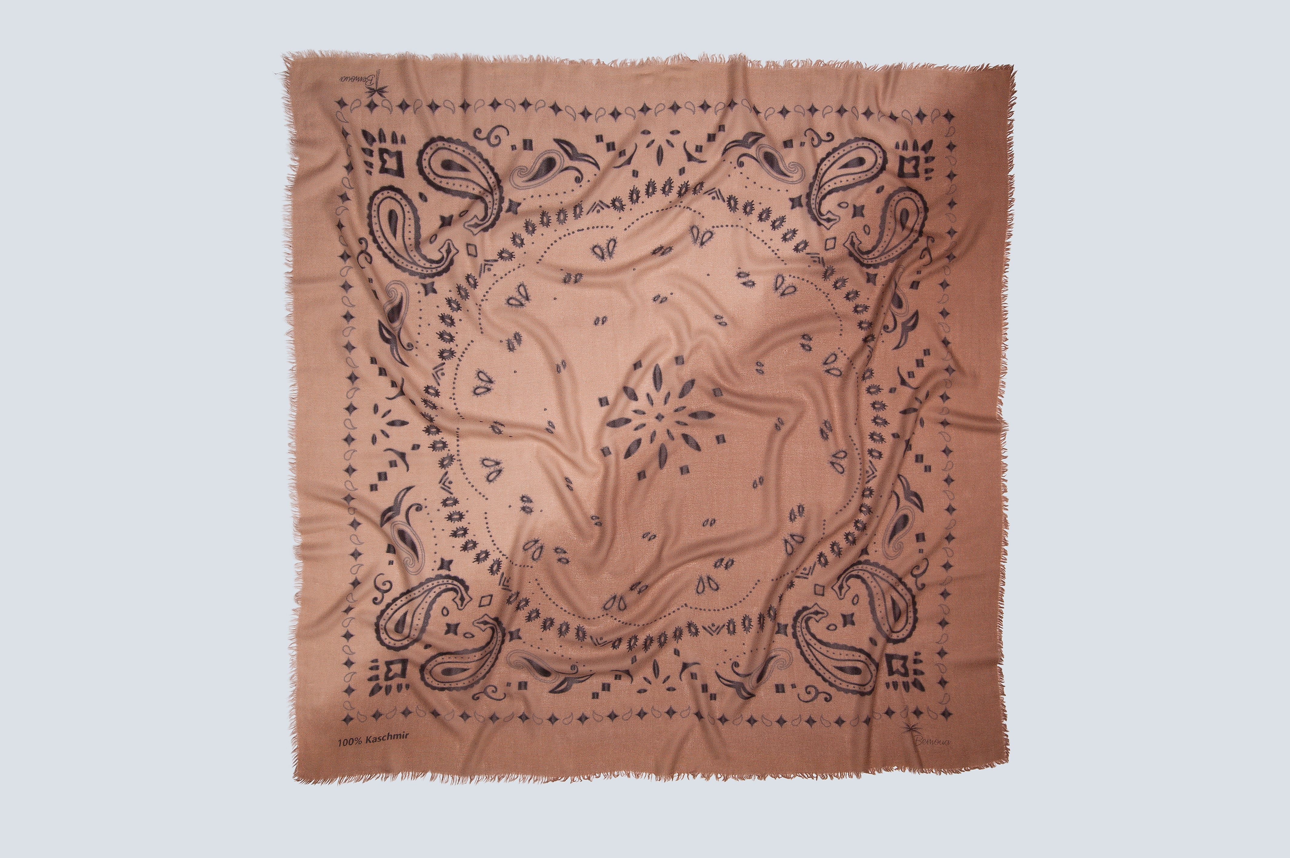 Bemoua Kaschmirtuch Marrakesch aus 100% Kaschmir in Braun und Beige